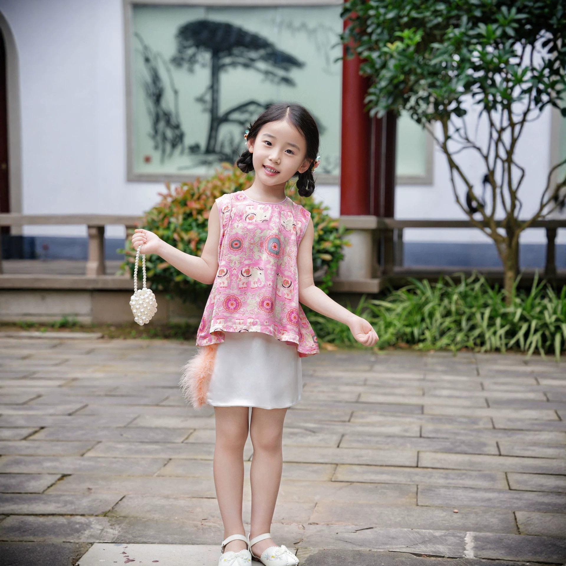 儿童夏季中式背心短裤国风两件套2026女童级提花马甲夏装