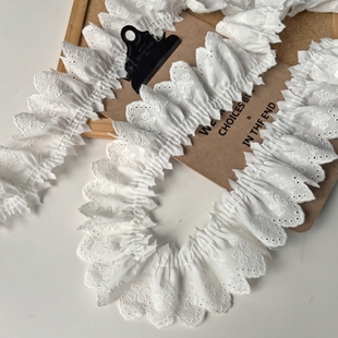 纯棉褶皱花边diy 沙发服饰辅料 娃衣布艺衣领窗帘 宠物围巾洛丽塔