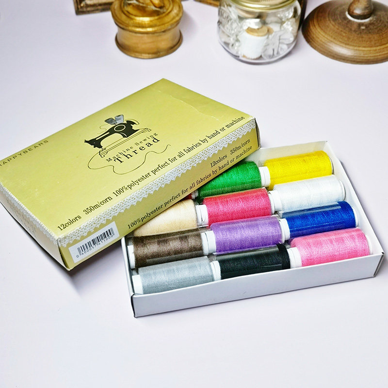 优质家用彩色402线手工缝衣线缝纫DIY组合工具包12定色缝纫线套装