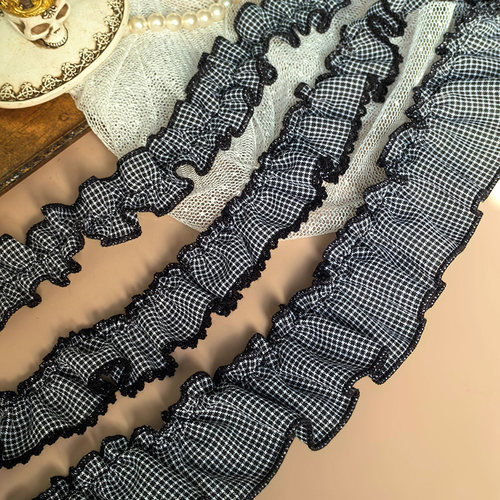 多款多色格纹花边DIY 娃娃衣卡册袖口餐垫洛丽塔玩具宠物服装辅料