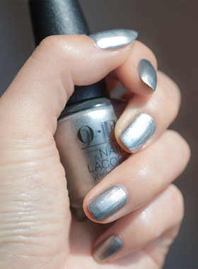 OPI指甲油金属银灰色F024镜面银色Chrome Clawz持久快干免烤个性