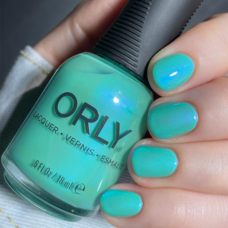 orly油性指甲油蓝绿色偏光快干