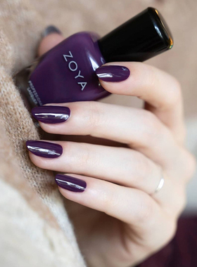 美国zoya指甲油zp1105深紫BECCA暗紫罗兰酱紫色显白免照灯不可剥