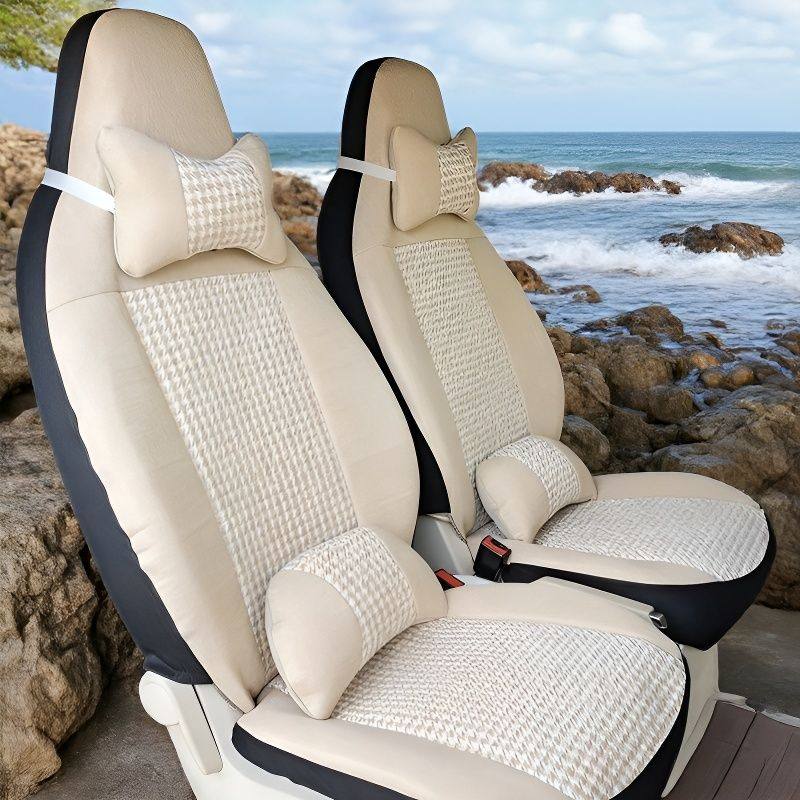 奇瑞QQ冰淇淋座椅套全包亚麻冰激凌座套四季通用内饰棉麻汽车坐垫