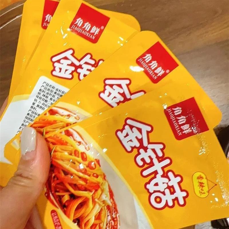 *角角鲜金针菇香辣味开袋即食下饭菜办公室休闲零食开胃菜