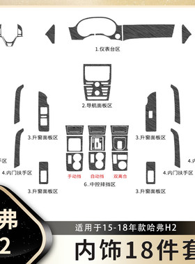 黑武士拉丝膜适用15-18年哈弗H2内饰改装贴膜中控台档位爆改贴纸