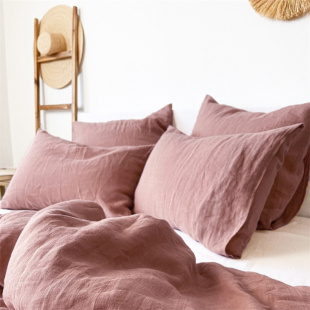 枕套亚麻纱线100%纯亚麻枕头套48*74质朴凉爽吸汗多色可选可定制