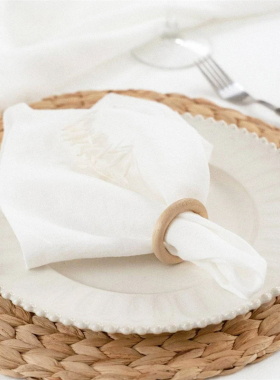 法国雨露麻100%亚麻餐巾布纯色简约餐垫隔热垫长方形定制32x44CM