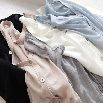 凉感天丝防晒针织长袖T恤女开衫