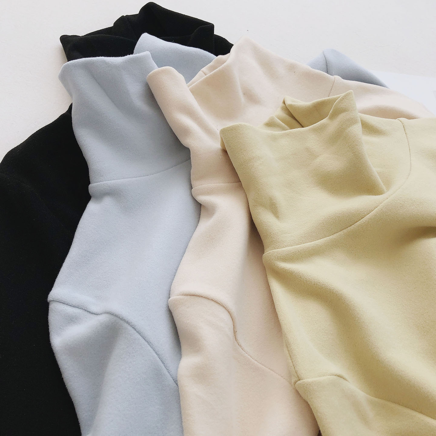 温柔显白加厚保暖高领长袖t恤女