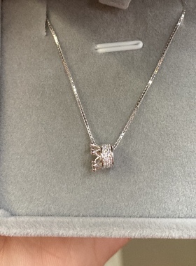 皇冠镶钻小众银女生项链