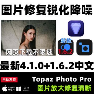 Topaz Photo AI 4.1.0中文图片模糊放大清晰修复锐化降噪WIN MAC
