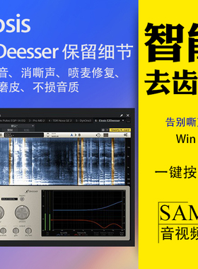 Eiosis E2Deesser去齿音VST3插件Win消除人声嘶声磨皮不损音质