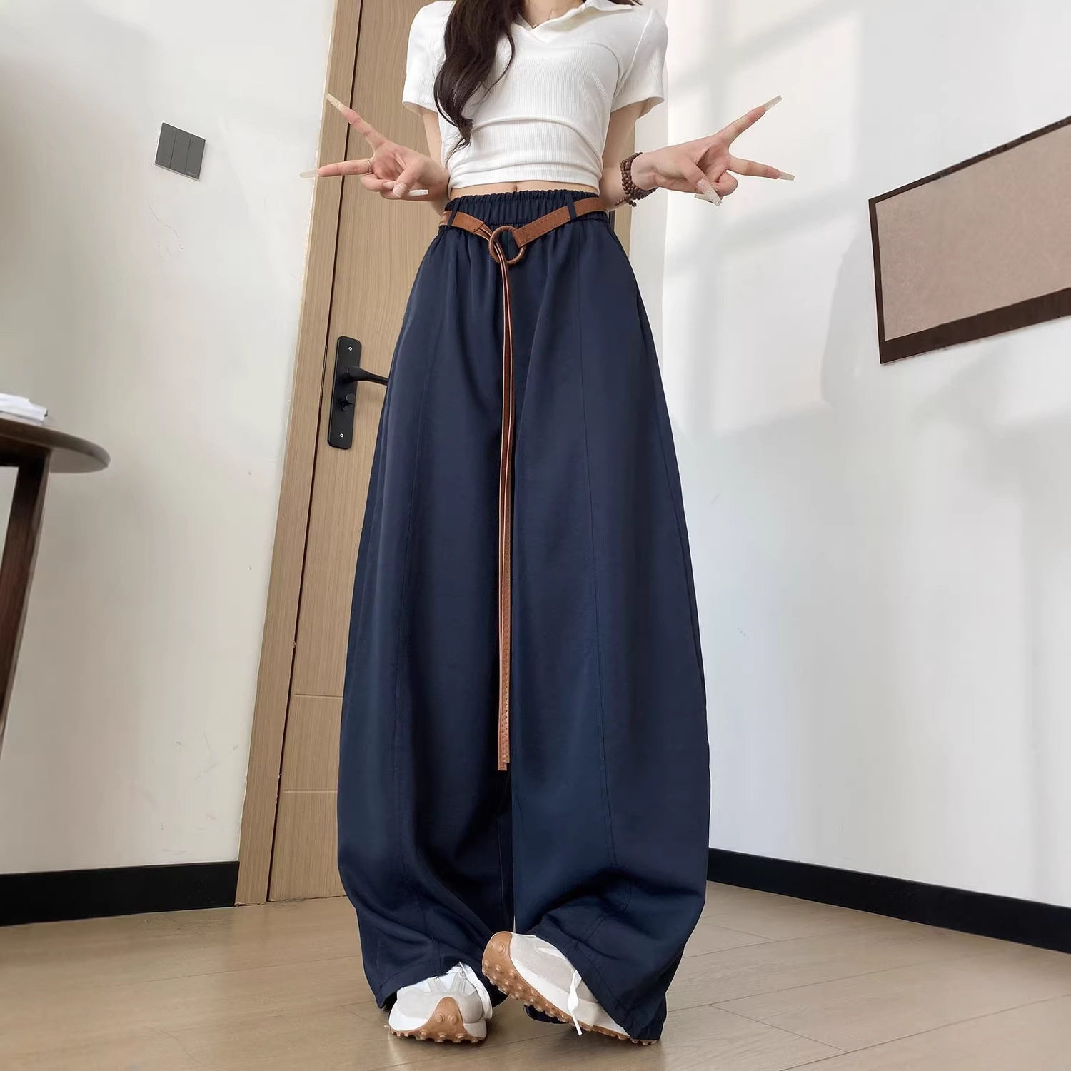 工装弯刀裤女2026新款夏薄款休闲小个子宽松慵懒阔腿运动速干裤子