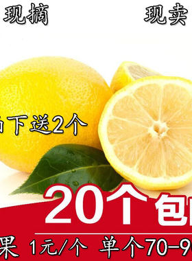 四川安岳 现摘现卖新鲜一二级黄柠檬20个特价包邮单个1元  坏包赔