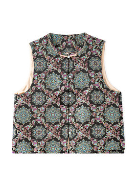 【柳哥严选】缠枝宝相-新中式桑蚕丝螺钿唐锦提花国风马甲BZ25260