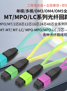 辉宏时代MPO/MT光纤回路器单模多模OM3/OM4/OM5回环器自环器万兆回路器8芯12芯24芯48芯mt短弹簧mt专用导针座