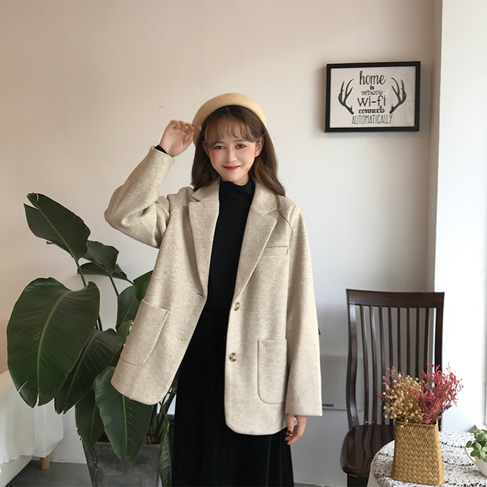 Real price Korean cold Cotton Lined suit coat + no cotton tweed suit coat