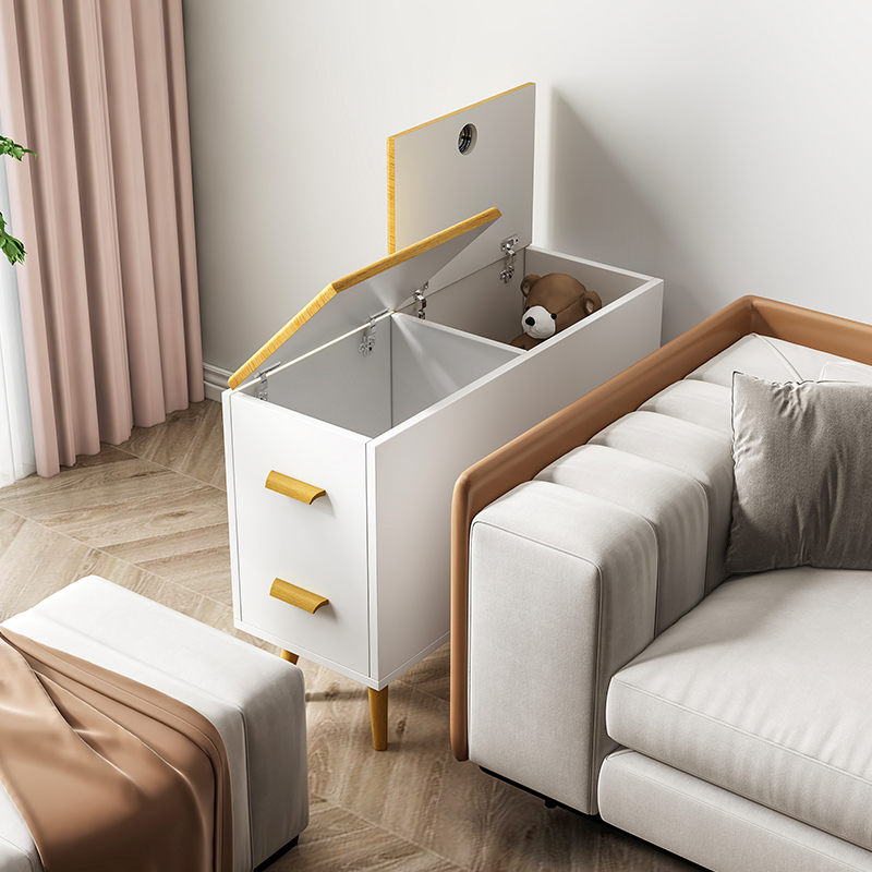 翻盖设计小户型客厅缝隙柜高级感