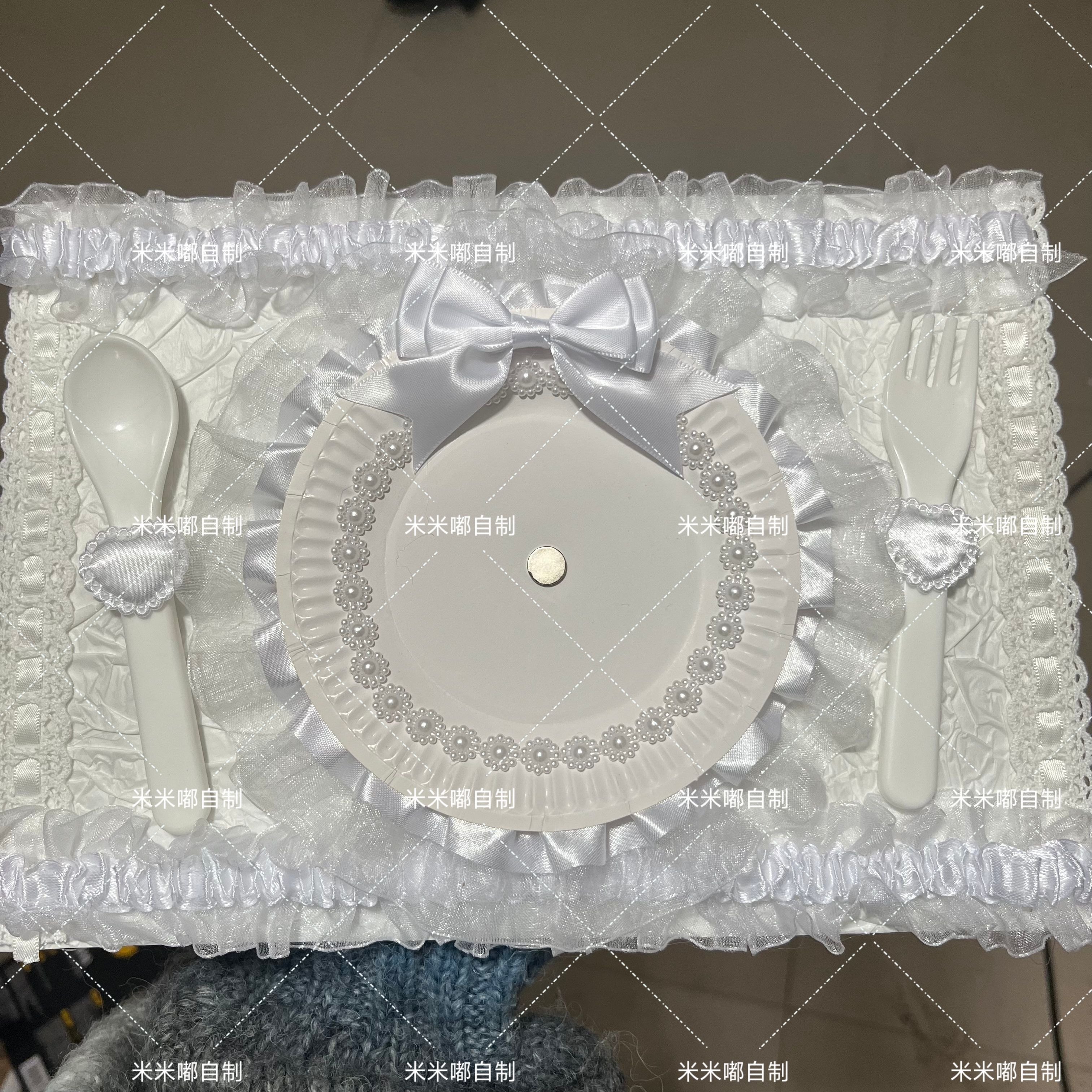餐盘成品自制餐盘痛板b5痛板丝带痛蕾丝花边可爱扎包谷子现货