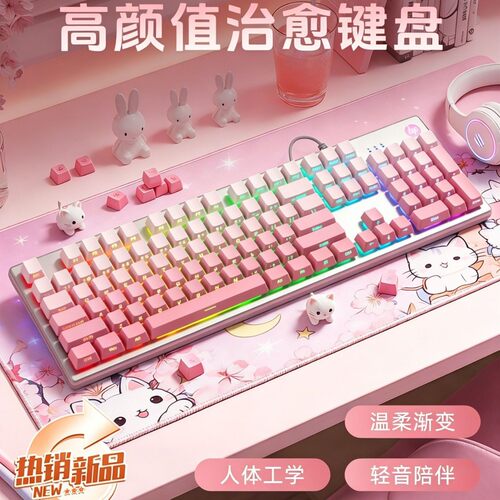 HP惠普有线游戏键盘薄膜手感电竞女生办公打字台式笔记本鼠标套装