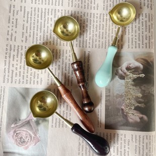 2024年新品多款手柄创意小铜勺火漆化蜡盖章配件