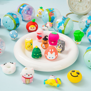 卡通公仔铅笔头胶囊扭扭蛋球幼儿园一二元小礼物奇趣蛋盲盒小玩具