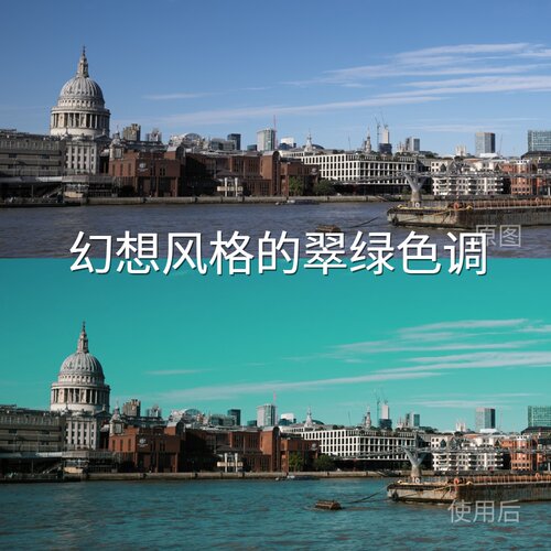 幻想风格的翠绿色调LUT D-LogMipaidV-LogD-LogAEliit大疆Action4