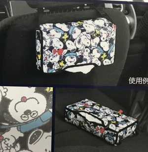 史努比家用纸巾盒套 外贸原单 史努比可悬挂可平置汽车纸巾盒套