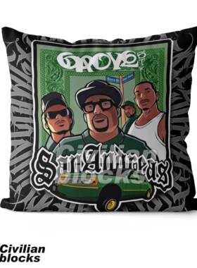 定制西海岸奇卡诺 hip hop游戏GTA帮派暗黑olds chool花体字抱枕