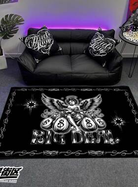 定制西海岸奇卡诺 hiphop天使钱袋花体字olds chool匪帮硬核地毯