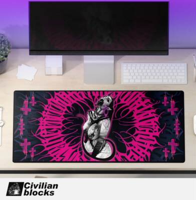 纹身tattoo暗黑辣妹鼠标垫