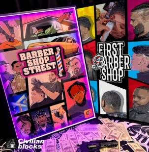 定制西海岸理发店barbershop发型匪帮奇卡诺gta店铺发光装饰画