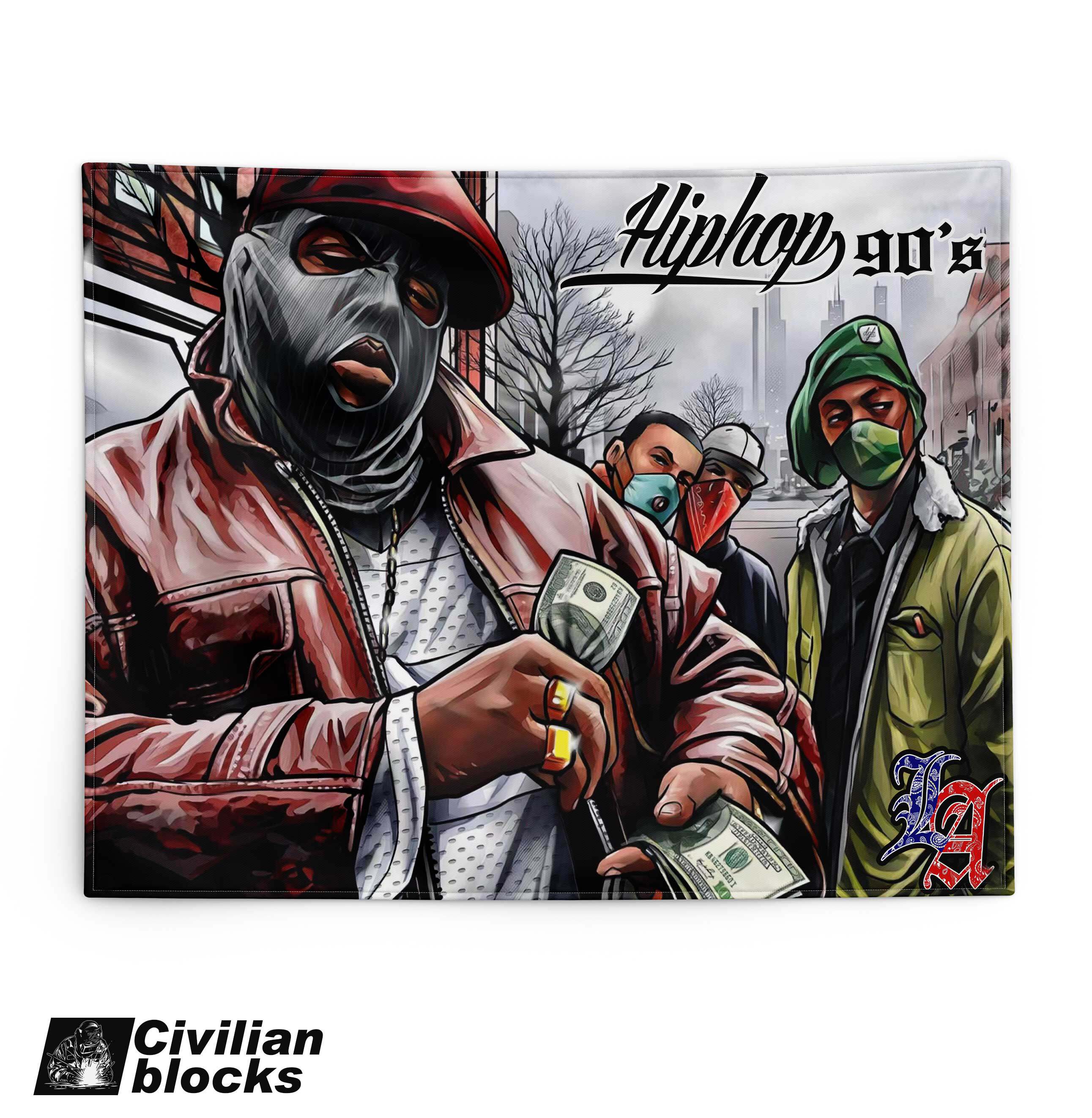 奇卡诺说唱西海岸花体字gta匪帮big美金嘻哈hiphop背景布