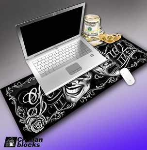 later奇卡诺西海岸hiphop花体字鼠标垫30 smile 80cm now 定制cry