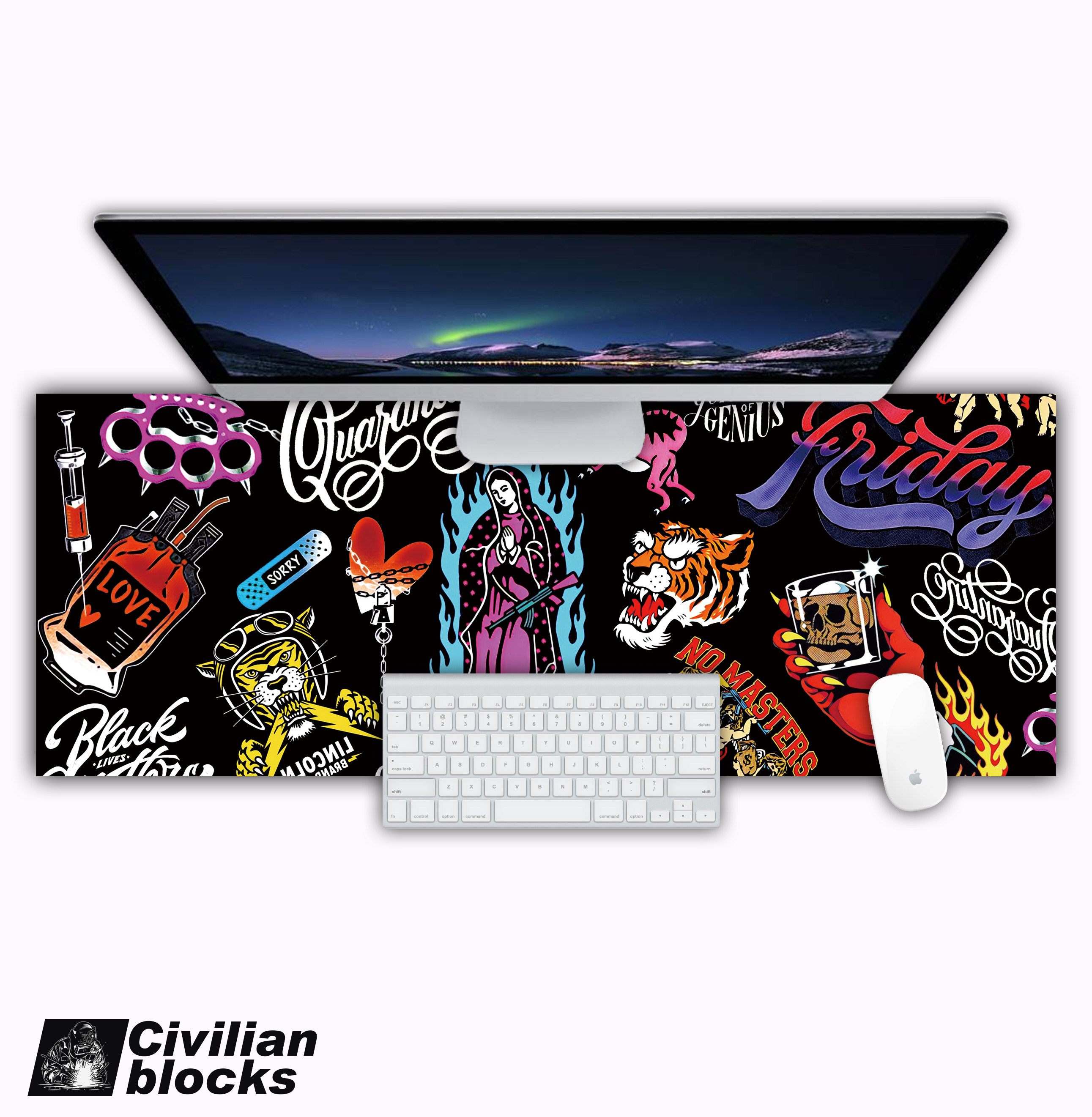 西海岸奇卡诺oldschool嘻哈说唱hiphop 花体字og匪帮硬核鼠标垫