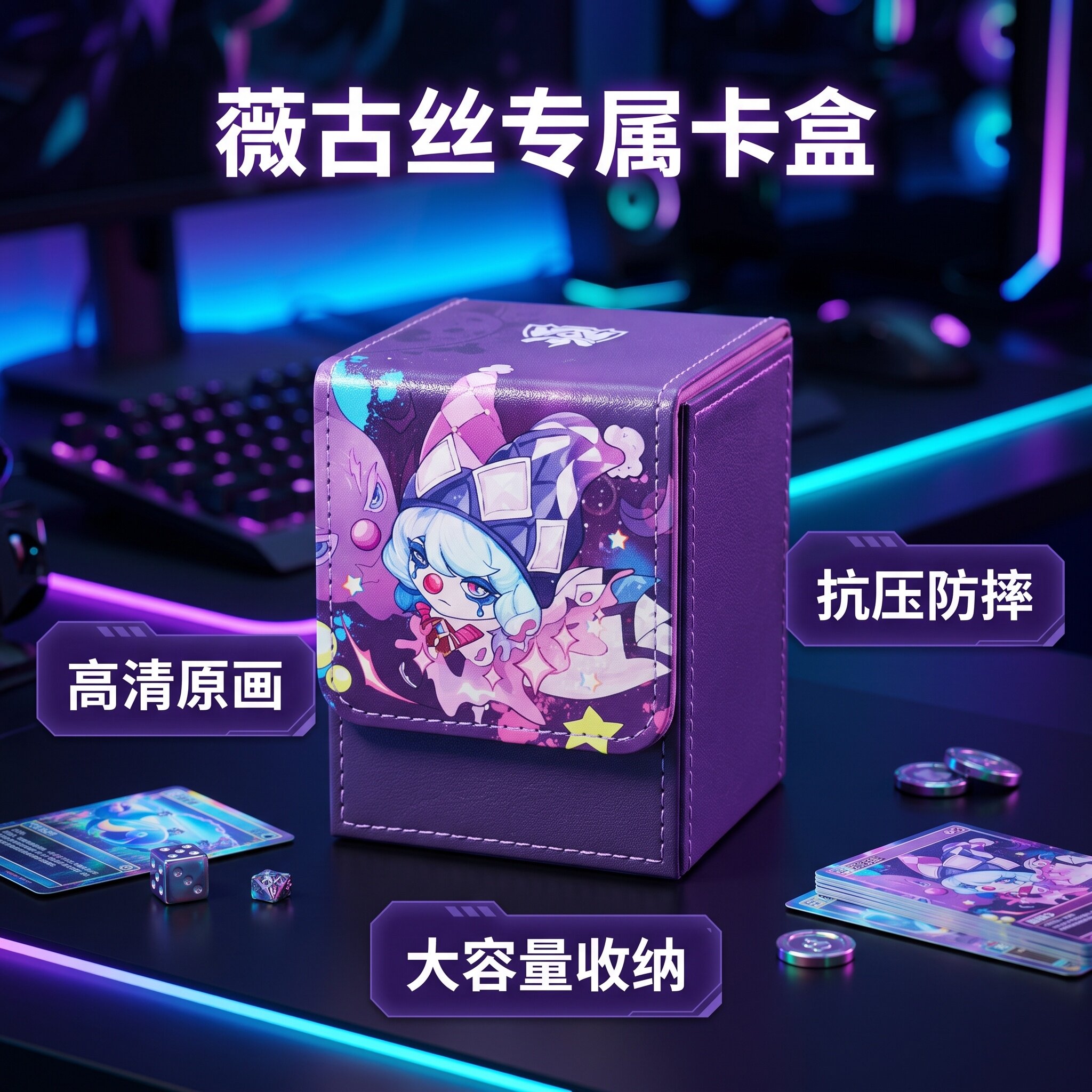 符文战场薇古丝卡牌收纳盒小丑套桌游配件/卡套/保护