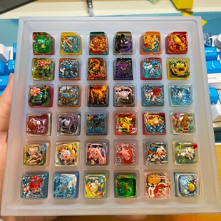 NS宝可梦键帽3D立体图鉴机械键盘树脂透光键帽喷火龙超梦耿鬼