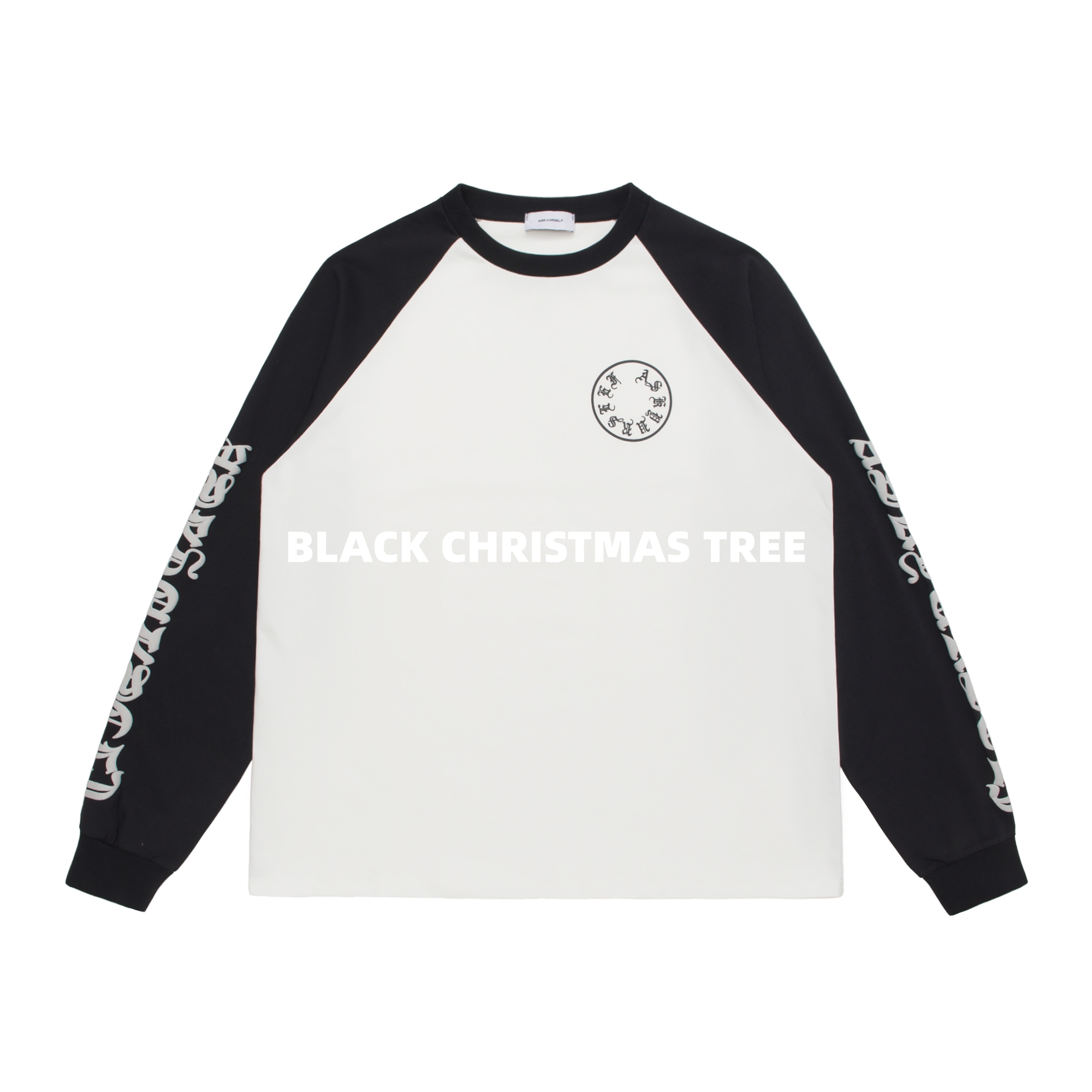 25SSASKYURSELF浮雕梵文长袖T恤