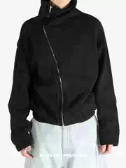 DVN Rare 25SS Zip-Up Sweater Irregular Zipper Stand Collar Washed Knit Cardigan