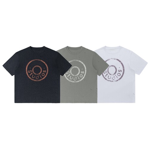 黑色圣诞树AC25SS斑驳字母T恤