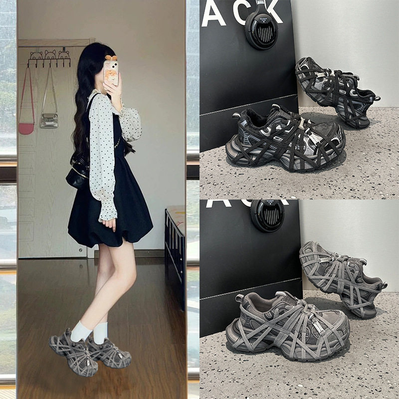 欧货巴黎老爹鞋女加绒厚底复古交叉绑带重工2025冬季新款休闲鞋女,女鞋,时尚休闲鞋,淘宝优惠券,粉丝福利购,淘宝优惠卷