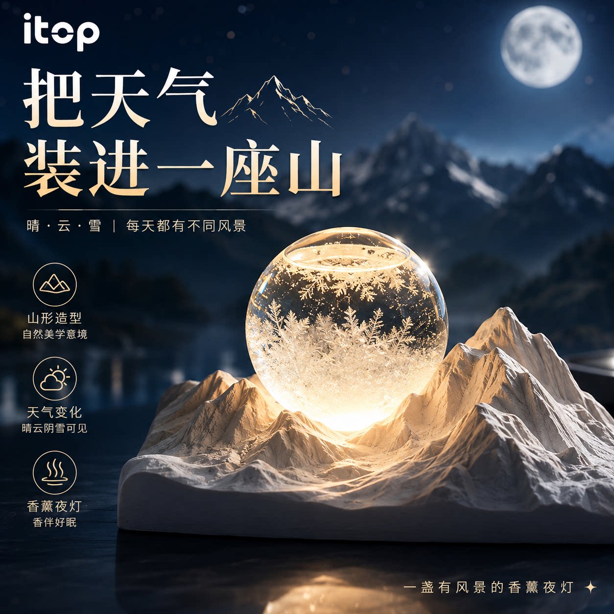 创意山脉月光灯礼盒生日礼物图片