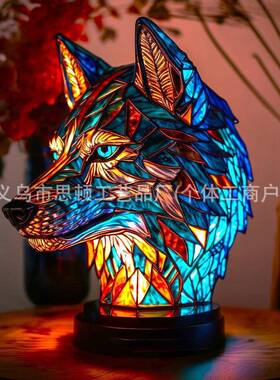 新品魔幻幻彩奇幻动物灯形象雕塑彩光设计usb插头灯光开关摆