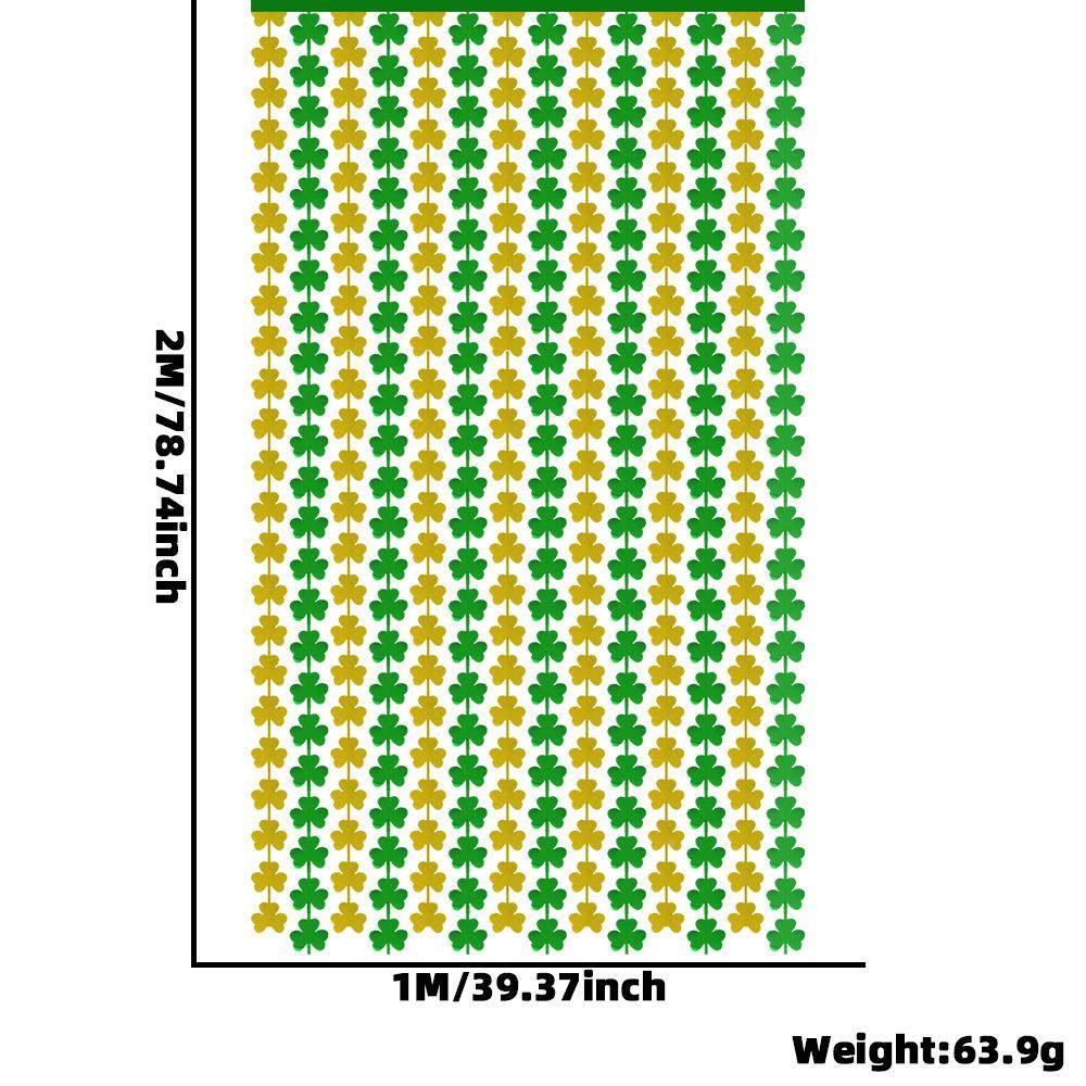 1*2雨M新款圣三帕特绿里克节爱尔兰节装HKD饰色叶草丝帘派对装饰