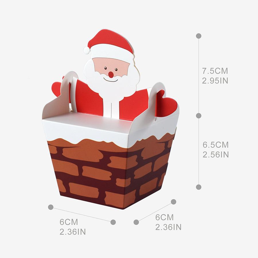 立体卡通圣诞s节礼品包装诞盒纸盒老人爬烟囱盒CLO子糖果盒10pc/