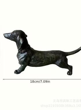 热款仿铜狗摆件家居室内桌面灵缇腊肠斯普林格猎犬装饰小摆件