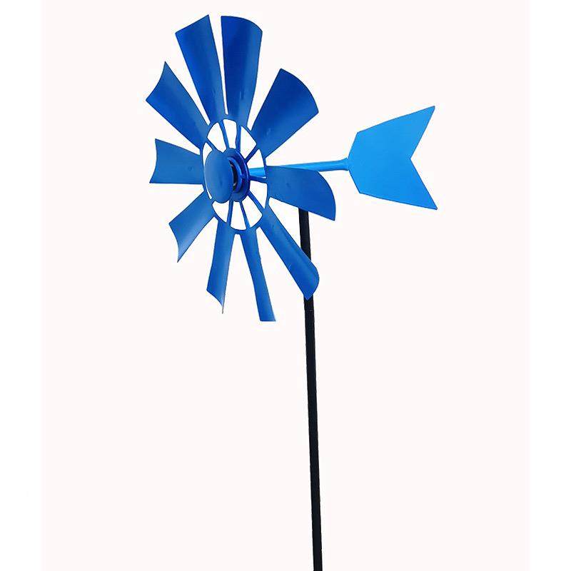 摆JTT铁艺金属风车园艺院户庭外风车花园艺插件旋转风车金属工件