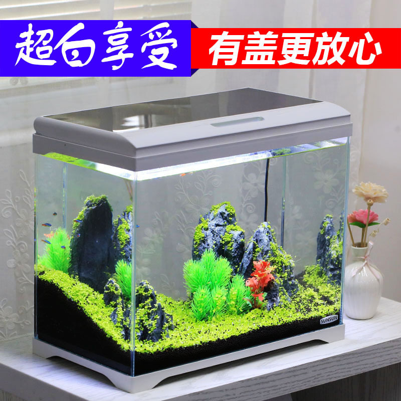 森森智能超白桌面鱼缸客厅自循环免换水生态水族箱小型造景水草缸