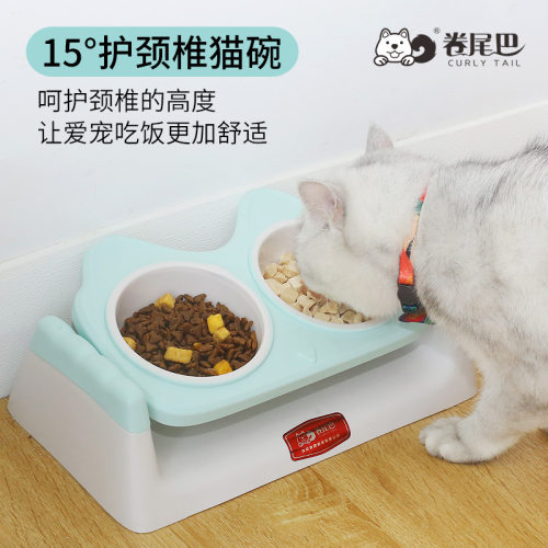 可爱防打翻保护颈椎狗碗